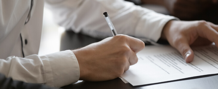 A person signing documents